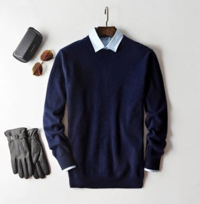 Elarin Men's Cashmere Sweater in Round Neck or V-Neck, 7 Colors