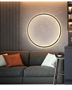 Round LED Wall Light, NovaHalo LumaNova, Black Minimalist Design