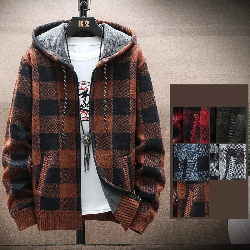 Wool Hooded Plaid Jacket For Winter, GlacierPeak Full-Zip