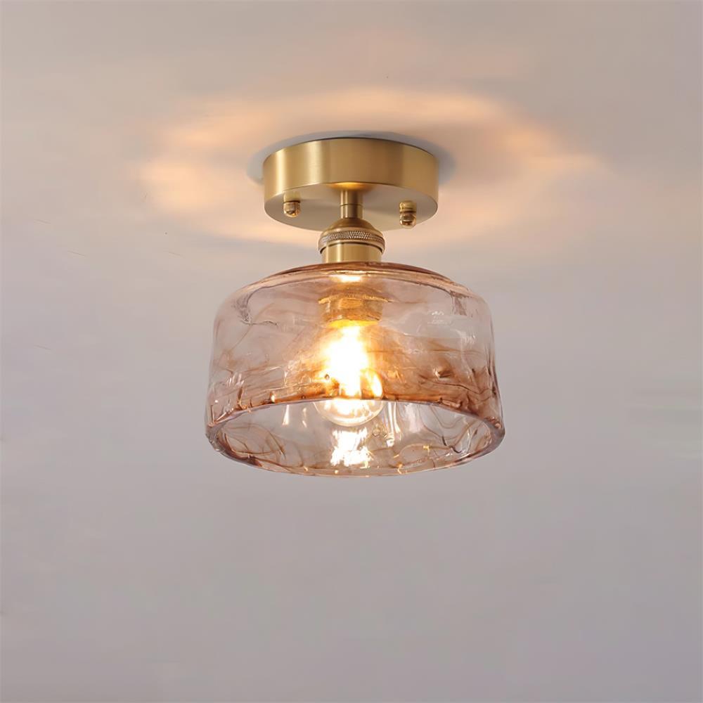 Loftlampe ravfarvet swirl glas | Fioriscas