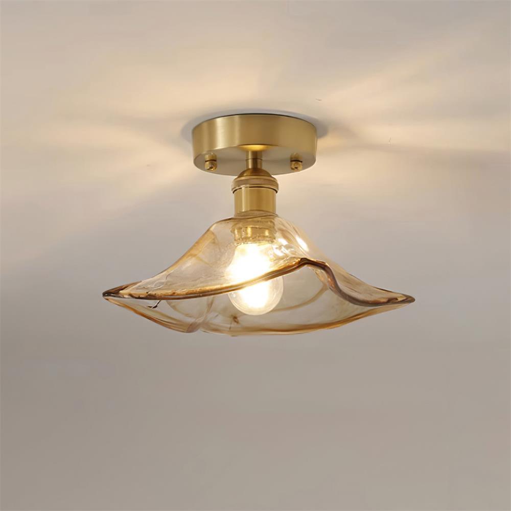 Loftlampe ravfarvet swirl glas | Fioriscas