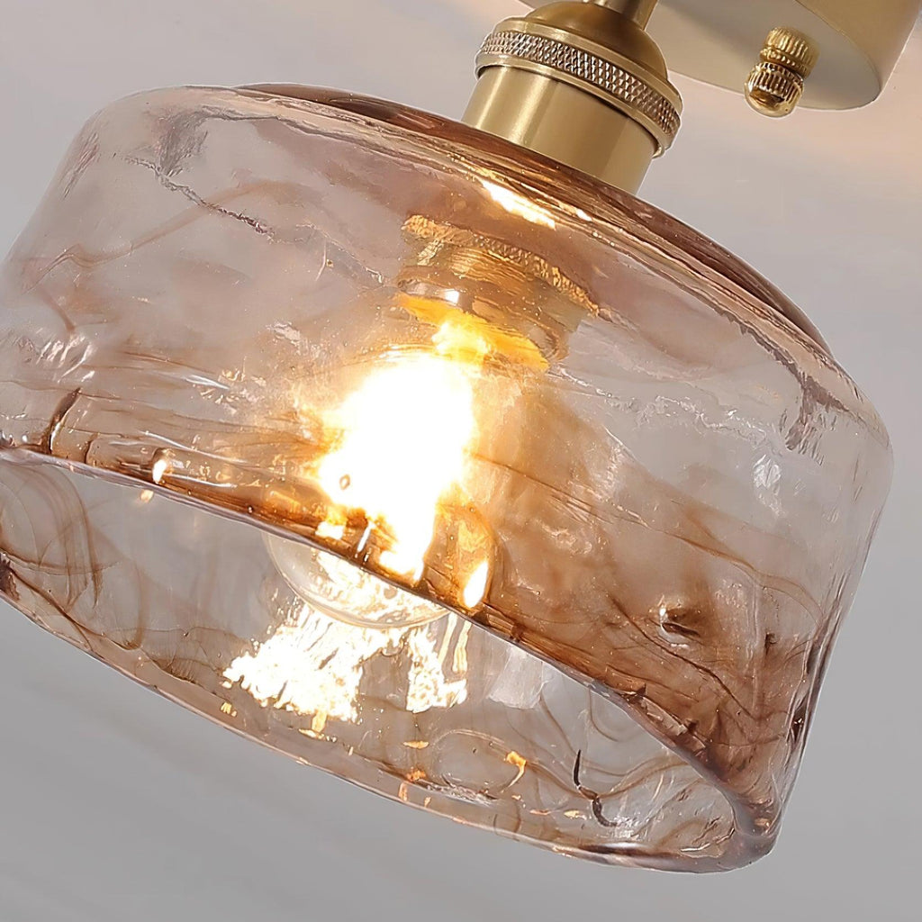 Loftlampe ravfarvet swirl glas | Fioriscas