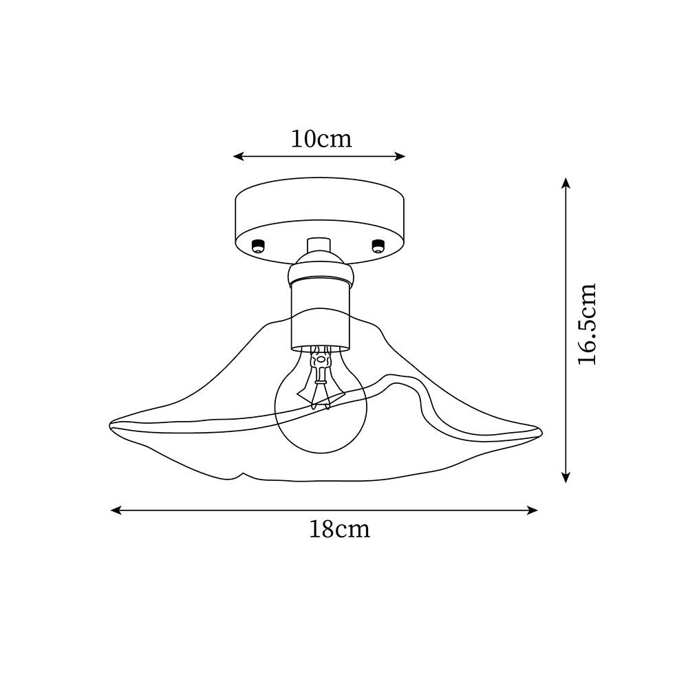 Loftlampe ravfarvet swirl glas | Fioriscas