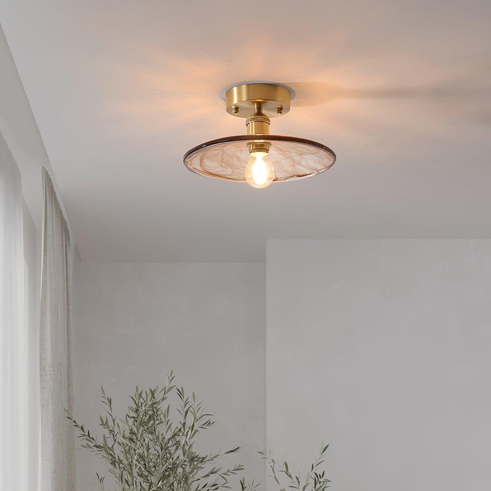 Loftlampe ravfarvet swirl glas | Fioriscas