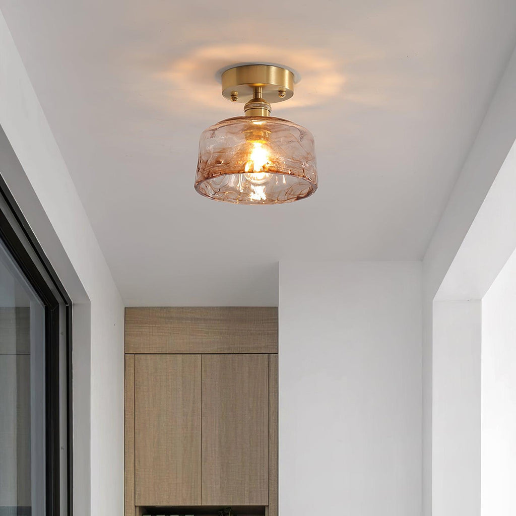 Loftlampe ravfarvet swirl glas | Fioriscas