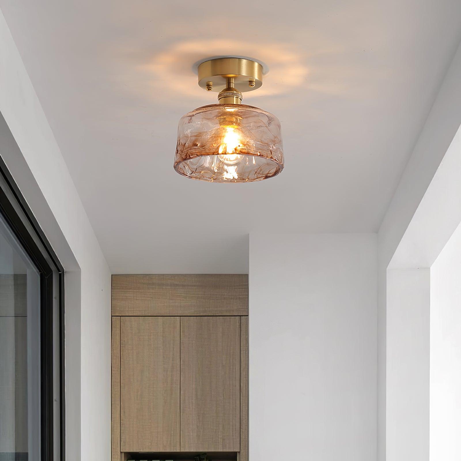 Loftlampe ravfarvet swirl glas | Fioriscas