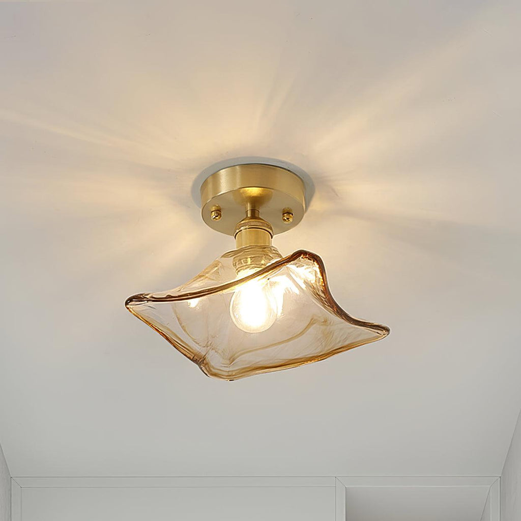 Loftlampe ravfarvet swirl glas | Fioriscas