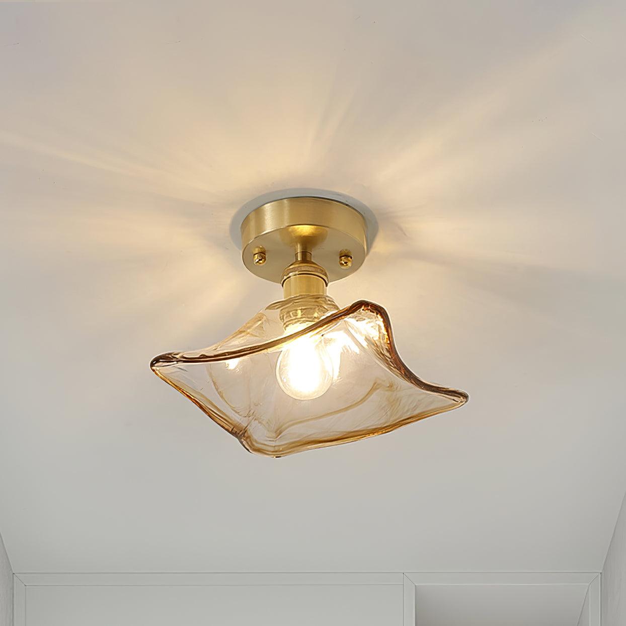 Loftlampe ravfarvet swirl glas | Fioriscas
