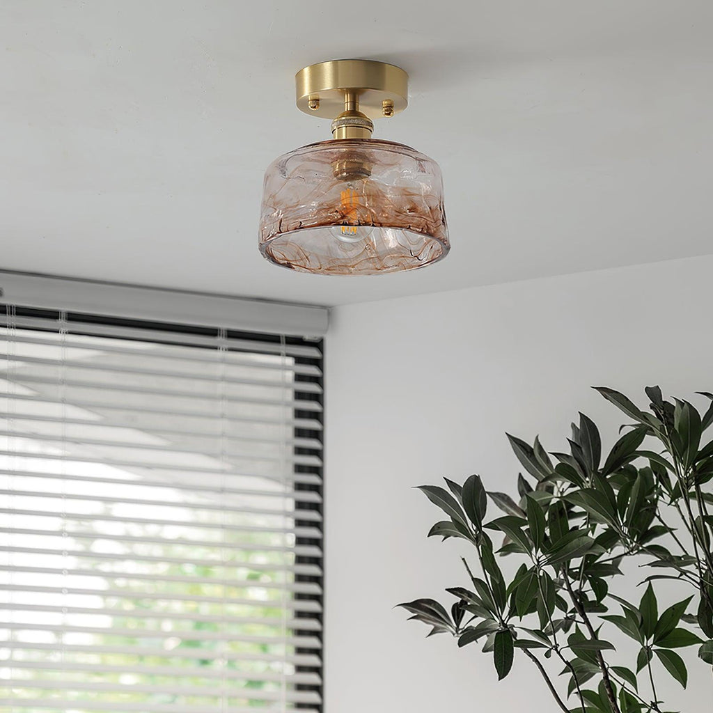 Loftlampe ravfarvet swirl glas | Fioriscas