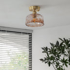 Loftlampe ravfarvet swirl glas | Fioriscas