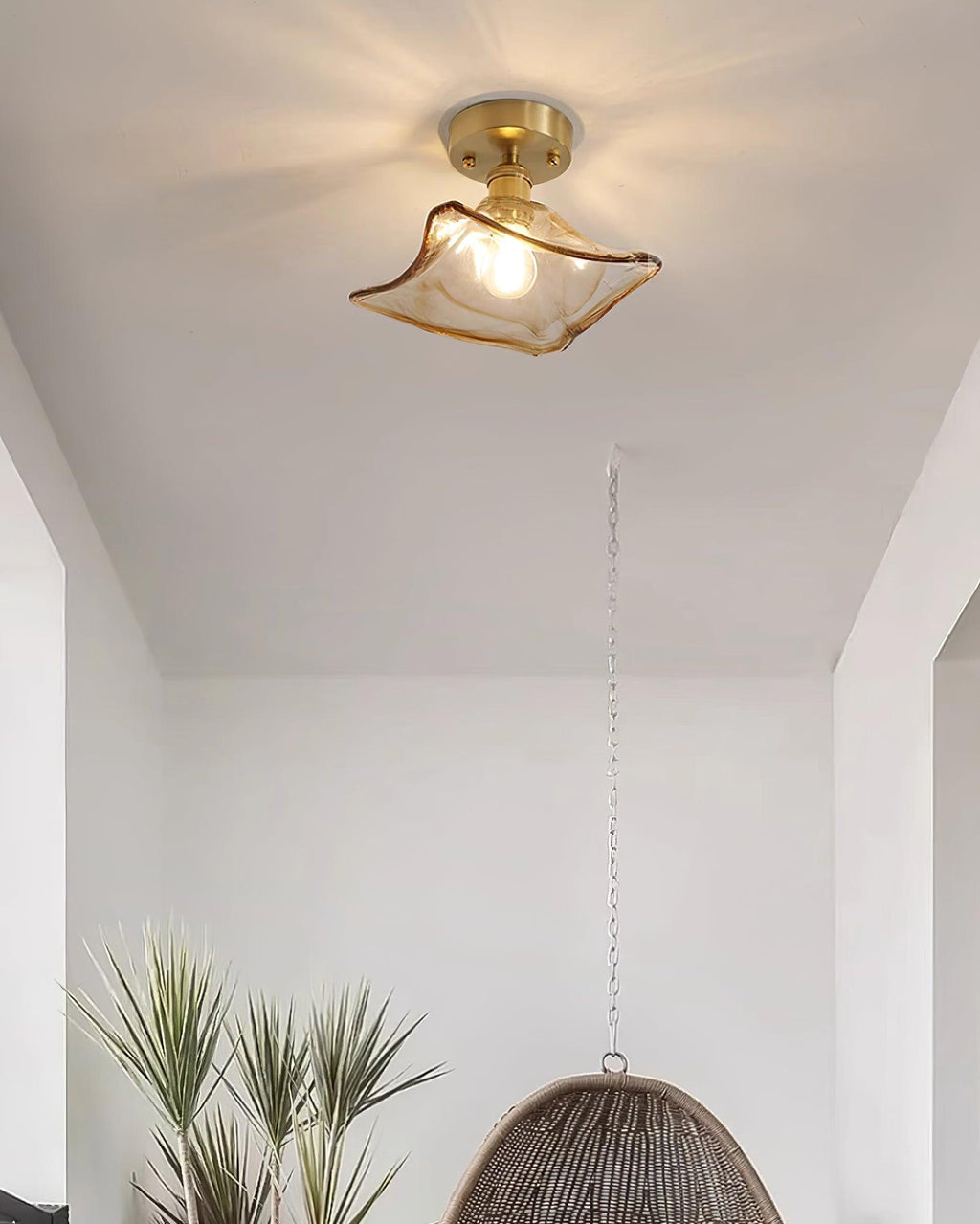 Loftlampe ravfarvet swirl glas | Fioriscas
