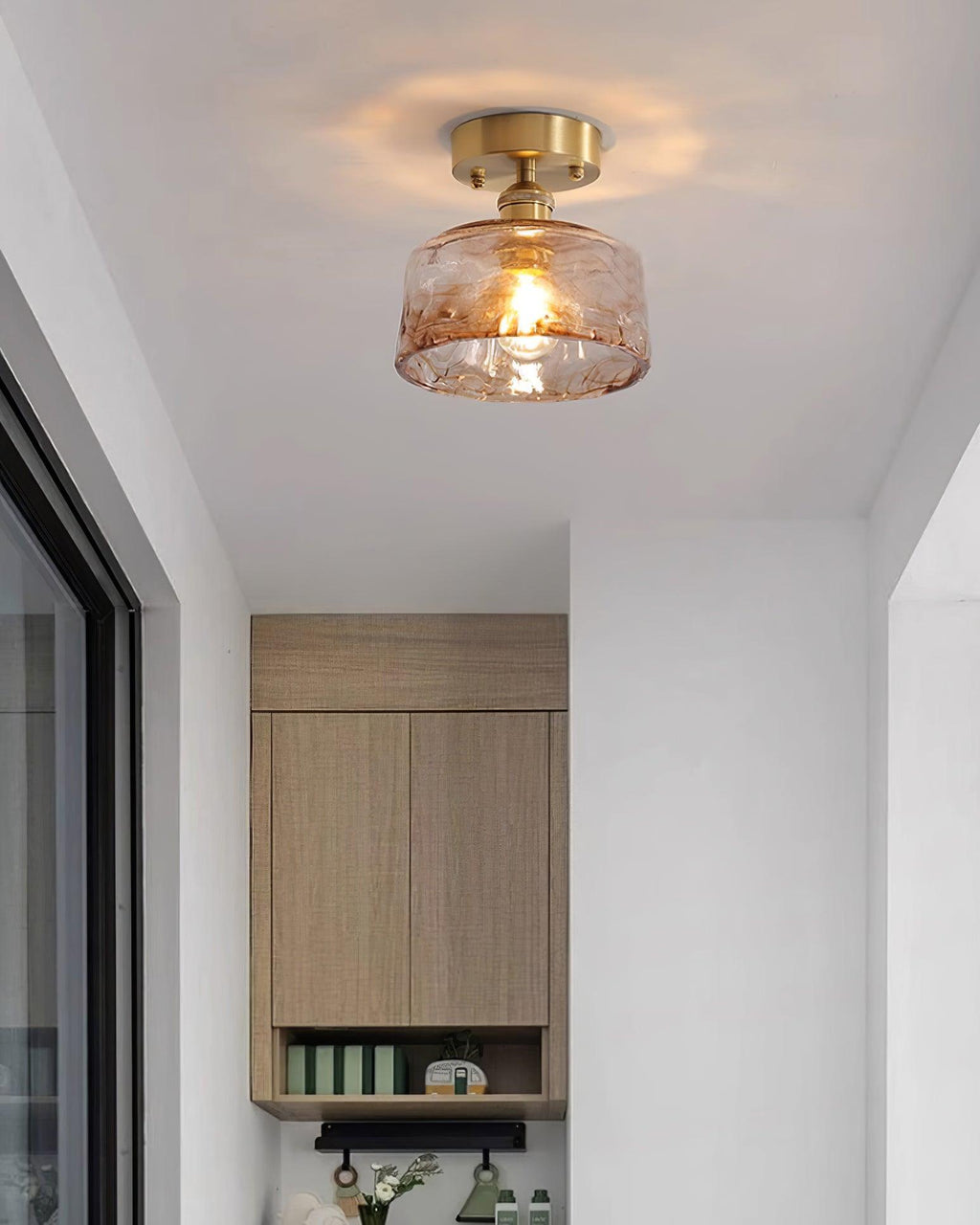 Loftlampe ravfarvet swirl glas | Fioriscas
