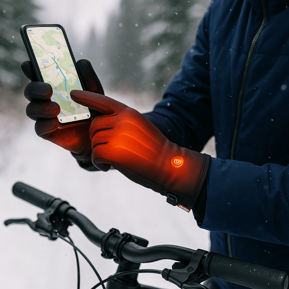Opvarmede touchscreen-handsker til vintercykling, skiløb og vandreture