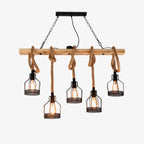Quoro Hemp Rope Industrial Grenade Chandelier - Neutralighting