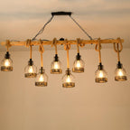 Quoro Hemp Rope Industrial Grenade Chandelier - Neutralighting