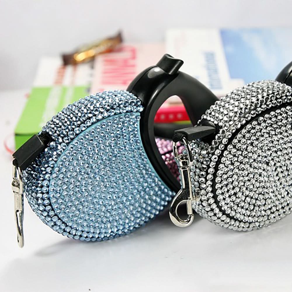Trela retráctil de luxo com brilhantes para cães e gatos pequenos - Fioriscas