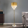 Elyra Crystal Accent Floor & Table Lamp, Modern Stainless Steel
