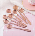 Florin Flower-Motif Teaspoon Set, 8-Piece, Stainless Steel
