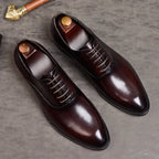 Aurelo Men's Oxford Shoes in Italian Leather, Lace-Up Formal Shoes