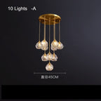 Luminara Crystal Ball Chandelier, Polished Copper Ceiling Light
