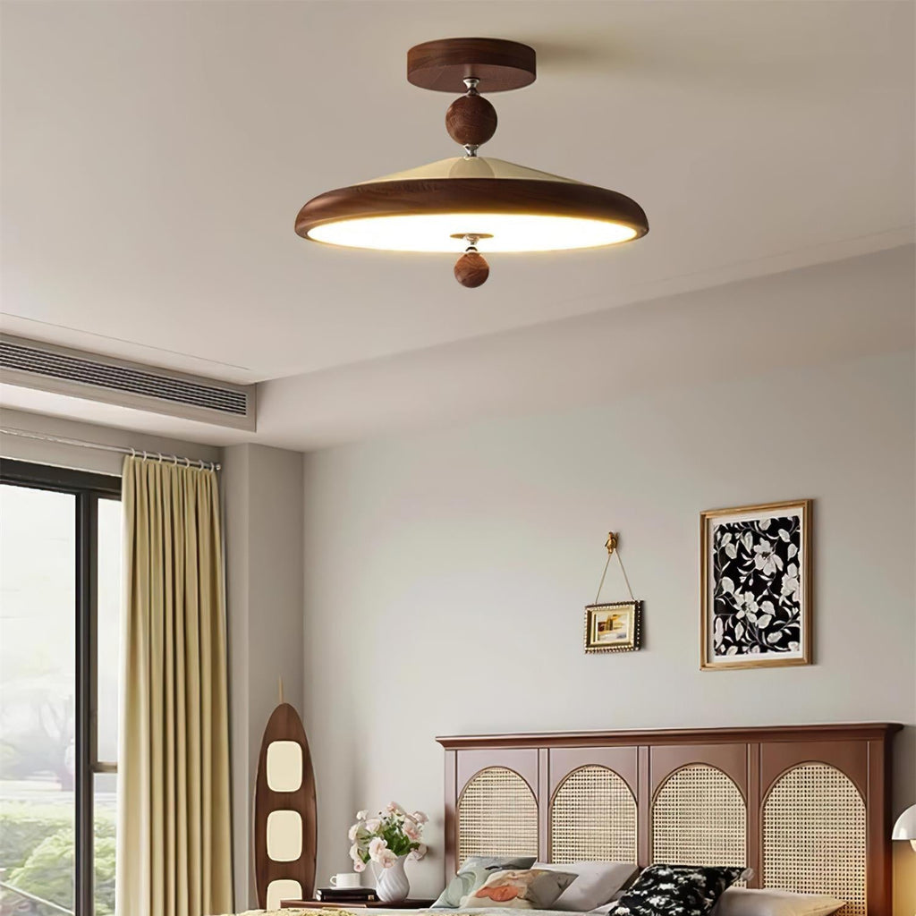 Belano Houten Frame Ronde Plafondlamp | Fioriscas