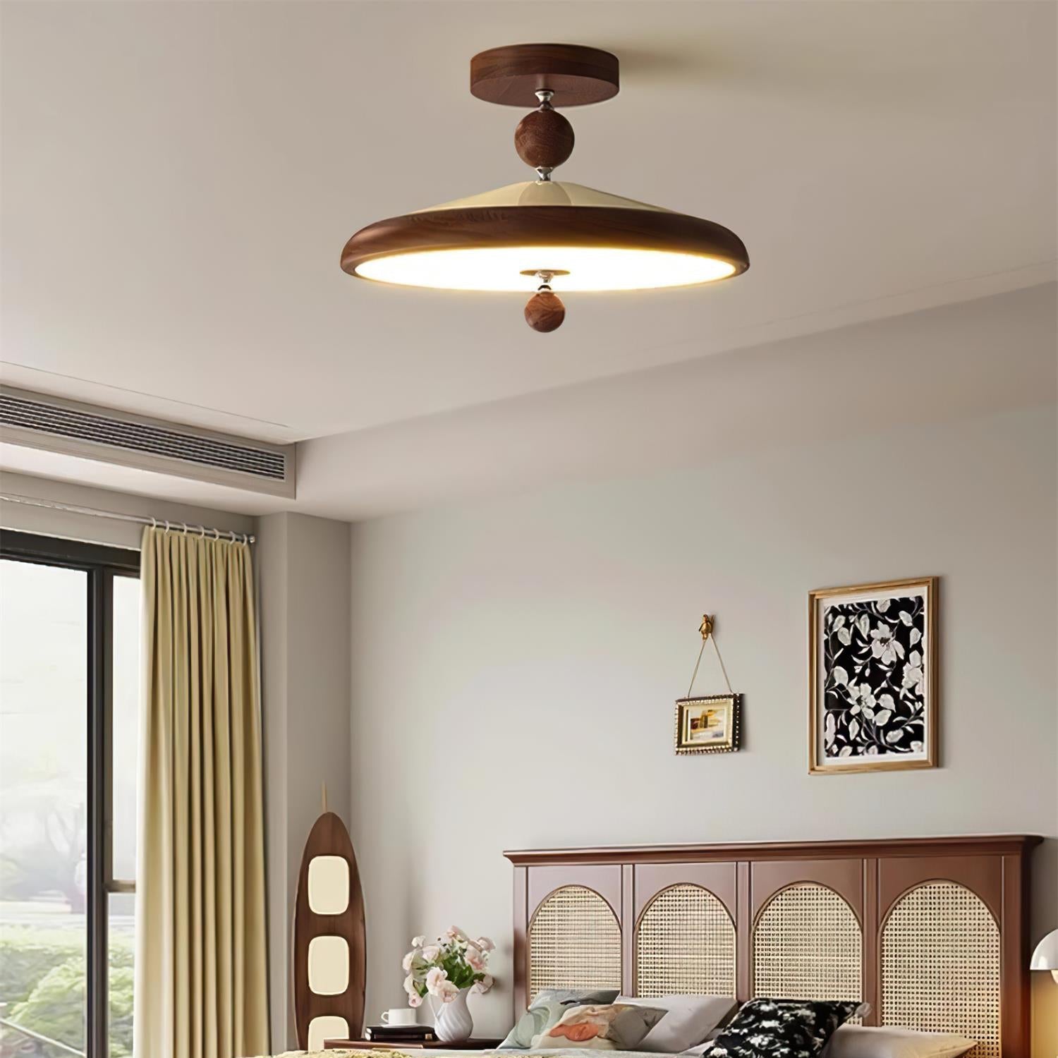 Belano Houten Frame Ronde Plafondlamp | Fioriscas