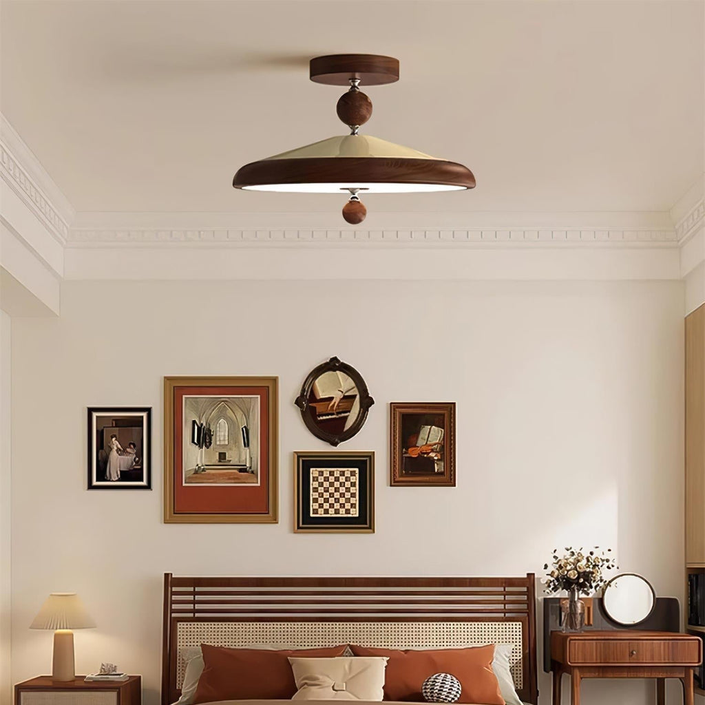 Belano Houten Frame Ronde Plafondlamp | Fioriscas