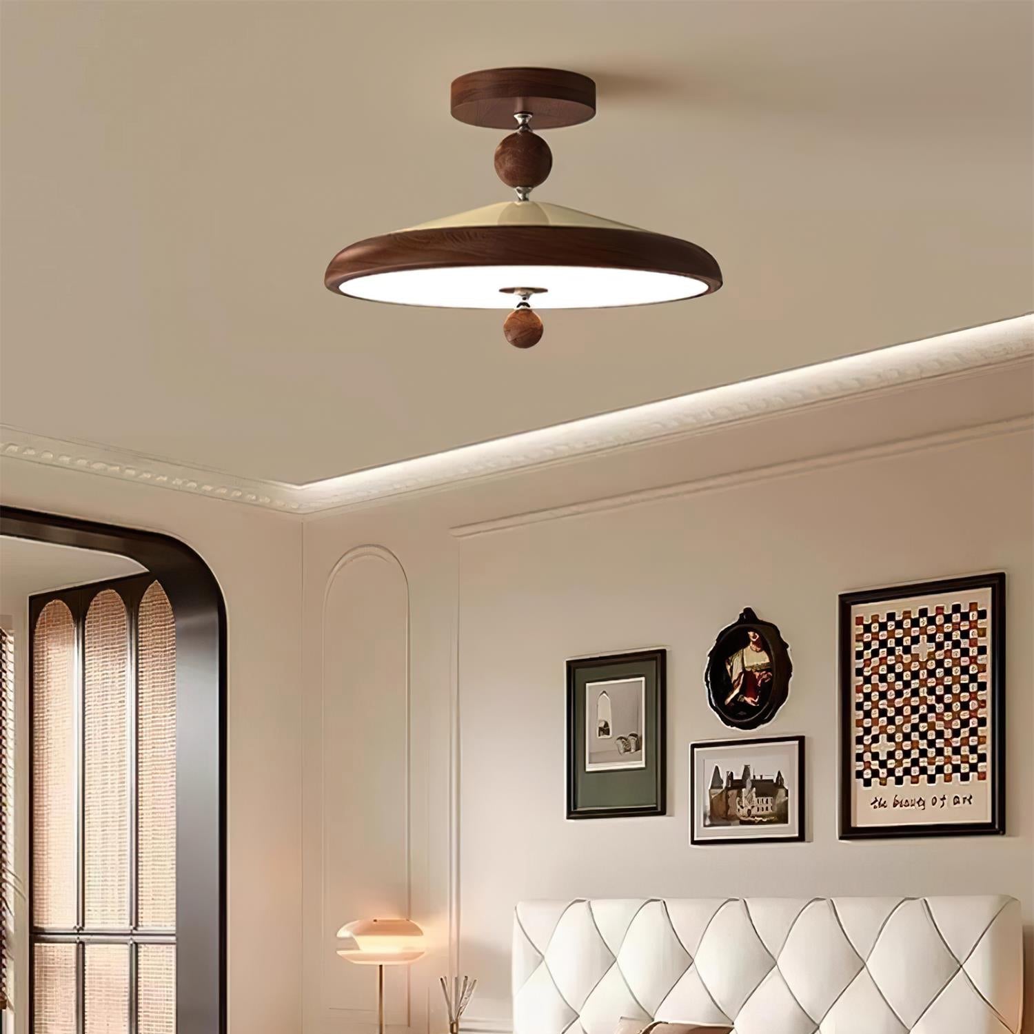 Belano Houten Frame Ronde Plafondlamp | Fioriscas