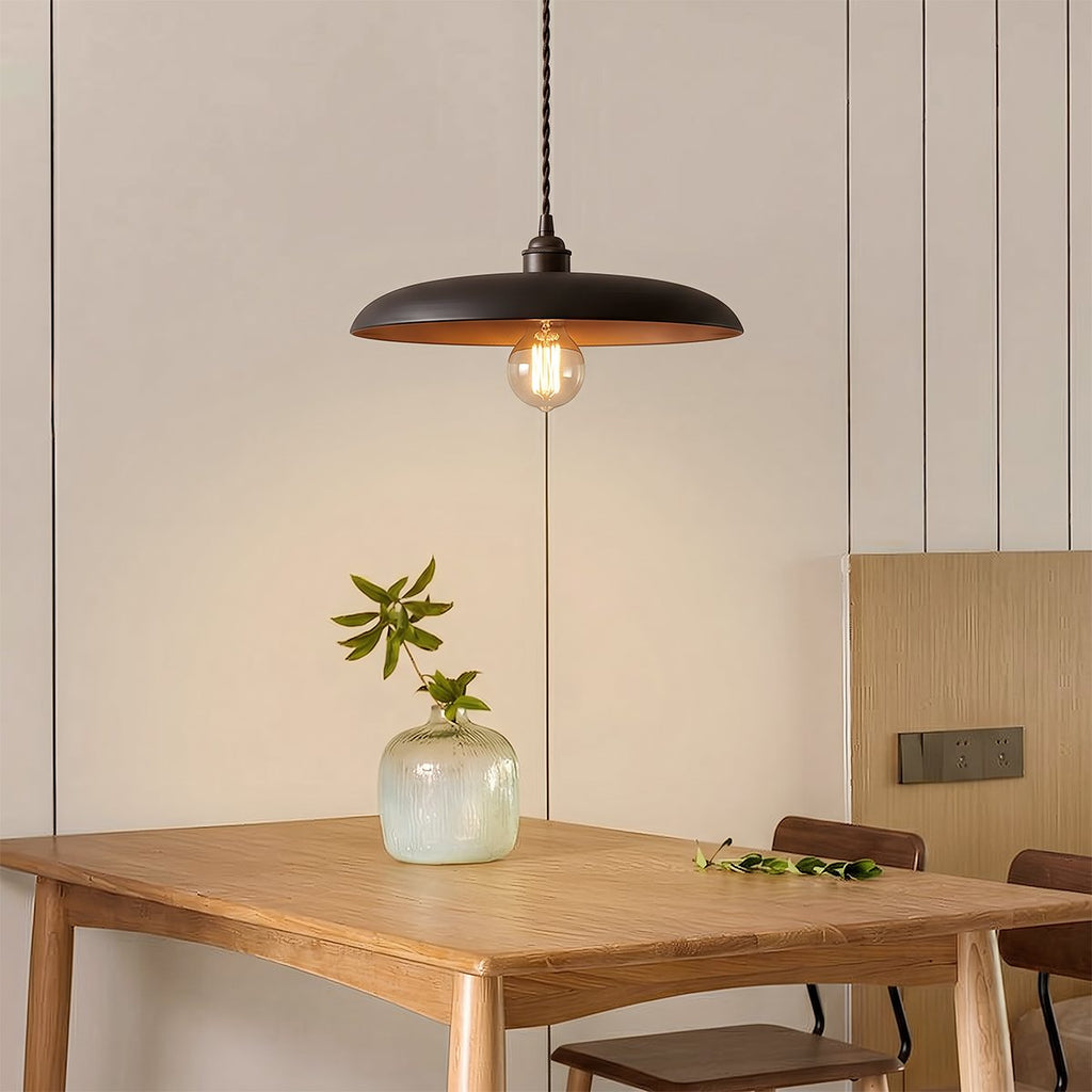 Lampada a sospensione WoodLumen a cupola con accenti in ottone e luce calda