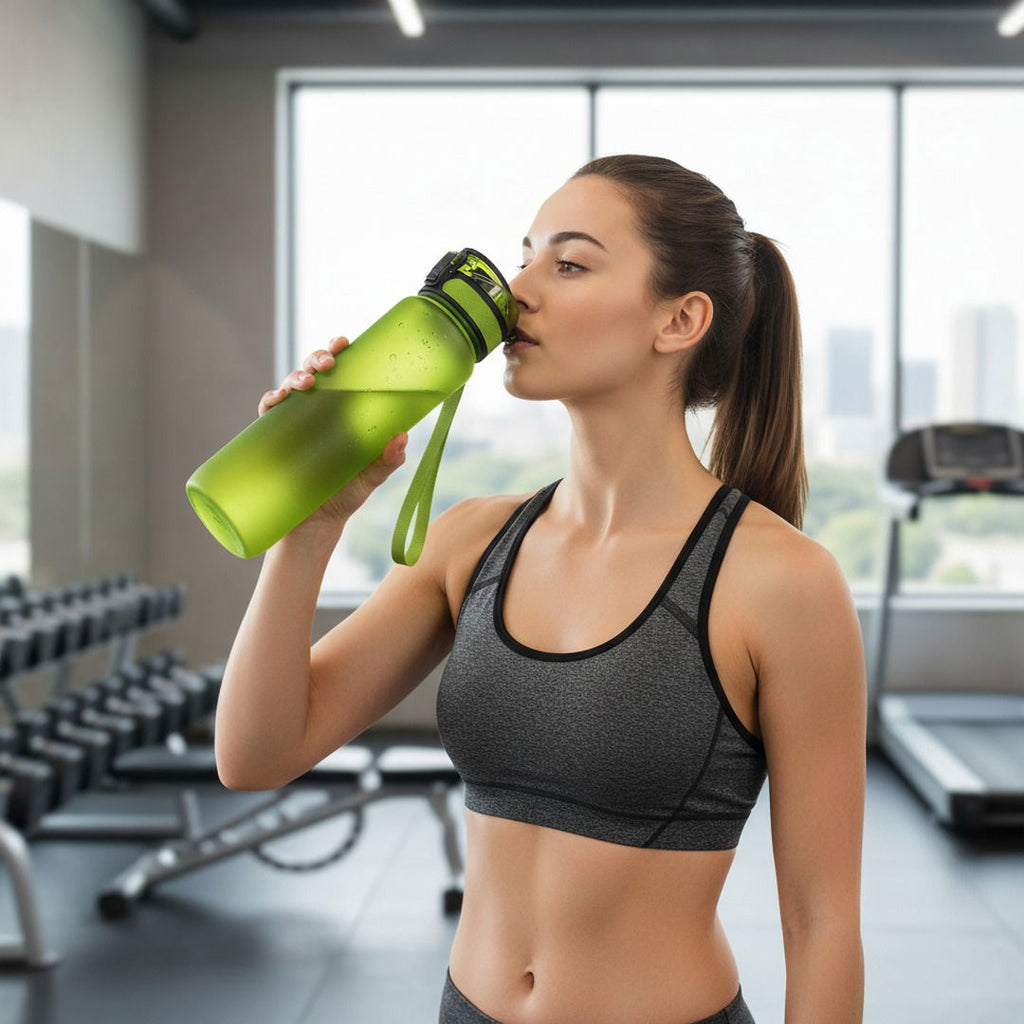 Sticlă sport HydrsalHero cu marcaje orare și pai, capacitate de 1 litru pentru hidratare | Fioriscas