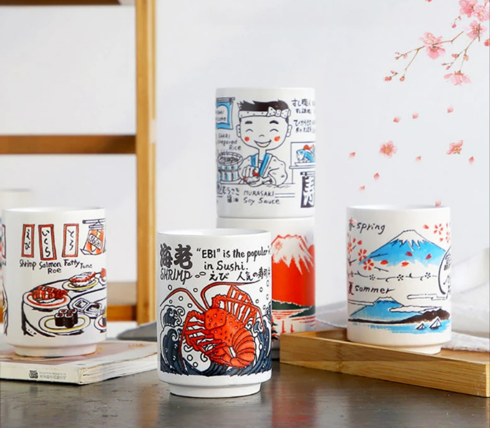 Kiyomi Hand-Painted Japanese Teacups, Collector's Edition