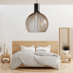 Nordhaven-bambuspendellampe med burdesign, justerbar ledning, 3 størrelser