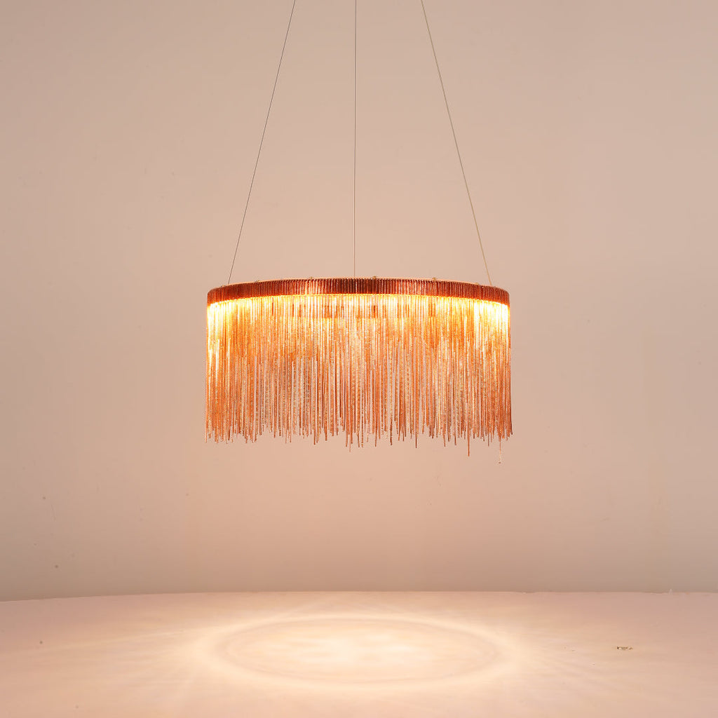Arisha Tassel Chain Art Deco Pendant Light Silver/Gold Living Room/Hall - Neutralighting
