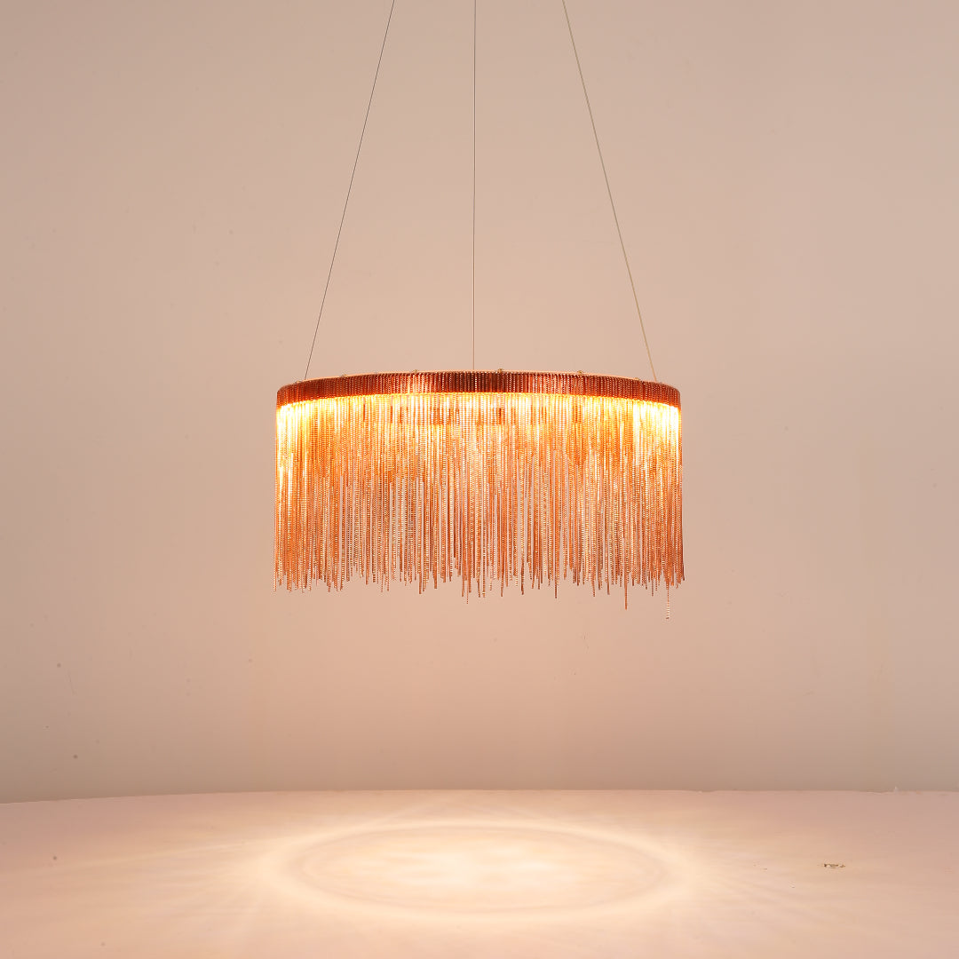 Arisha Tassel Chain Art Deco Pendant Light Silver/Gold Living Room/Hall - Neutralighting