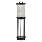 Marinell Ribbed-Glass Outdoor Lantern, Solar Or Electric, Waterproof