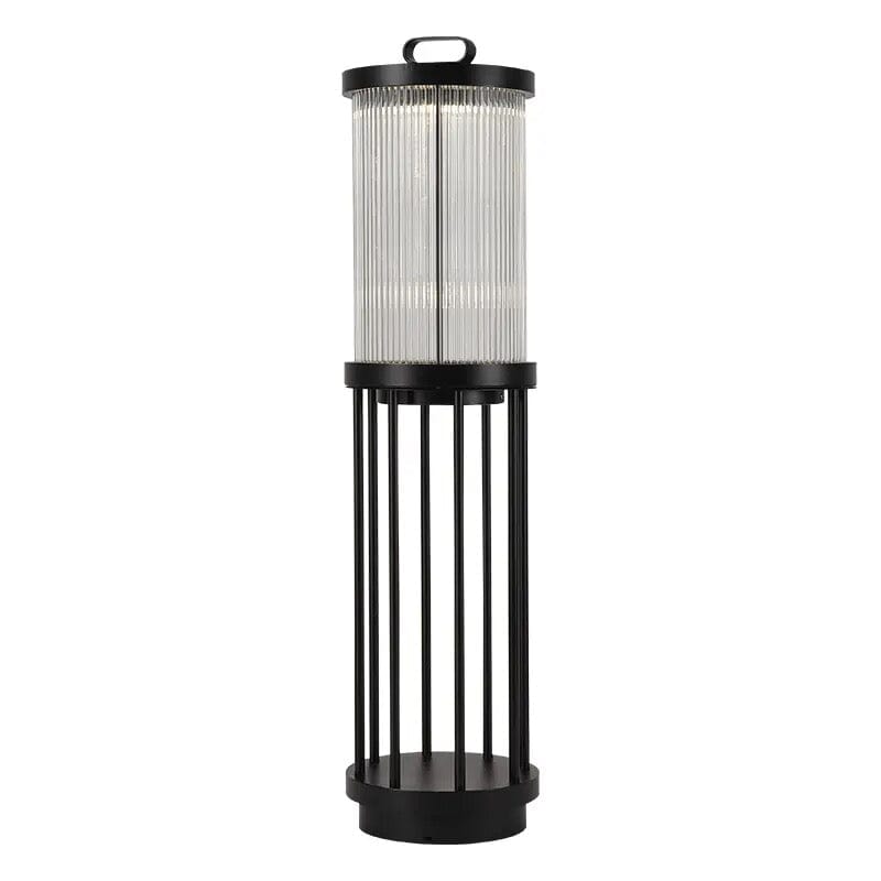 Marinell Ribbed-Glass Outdoor Lantern, Solar Or Electric, Waterproof