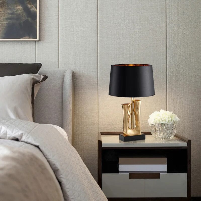 Trunk-Shaped Table Lamp, Gold Art Deco Nordic Accent Light