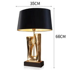 Trunk-Shaped Table Lamp, Gold Art Deco Nordic Accent Light