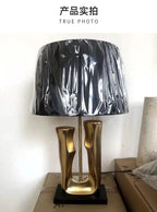 Trunk-Shaped Table Lamp, Gold Art Deco Nordic Accent Light