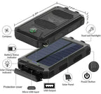 LyraCharge Waterproof Solar Power Bank, 30000mAh, IP67 Rated