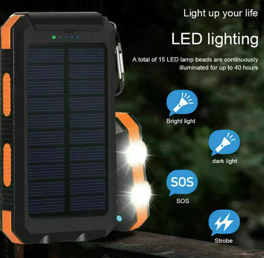 LyraCharge Waterproof Solar Power Bank, 30000mAh, IP67 Rated