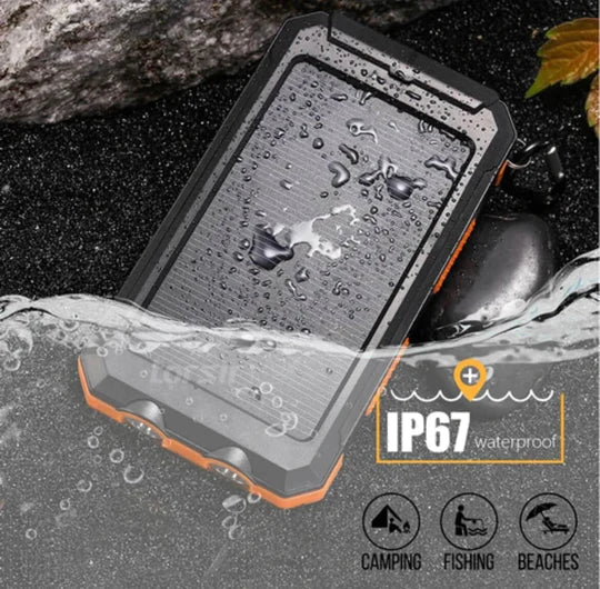 LyraCharge Waterproof Solar Power Bank, 30000mAh, IP67 Rated