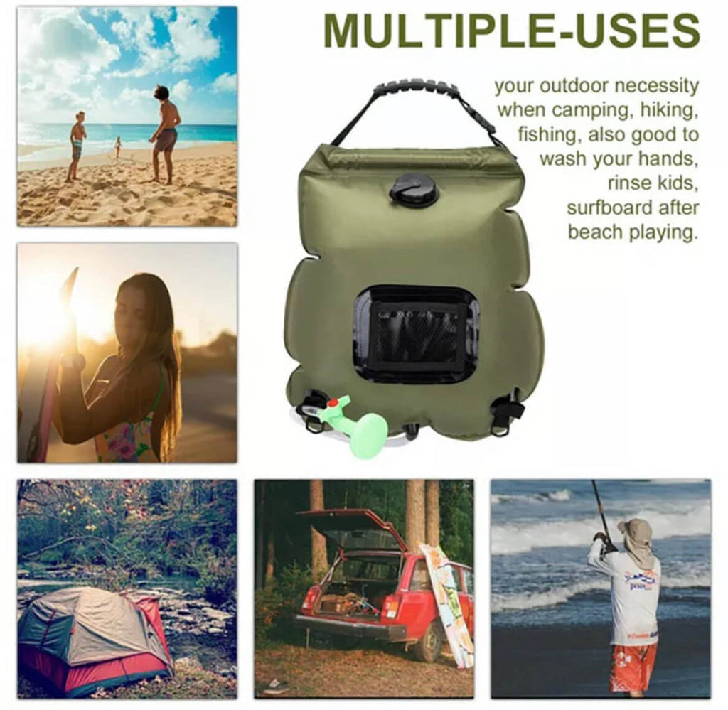 Solar Backpackers Shower Bag With Removable Hose And Hot On Off Switch | Fioriscas