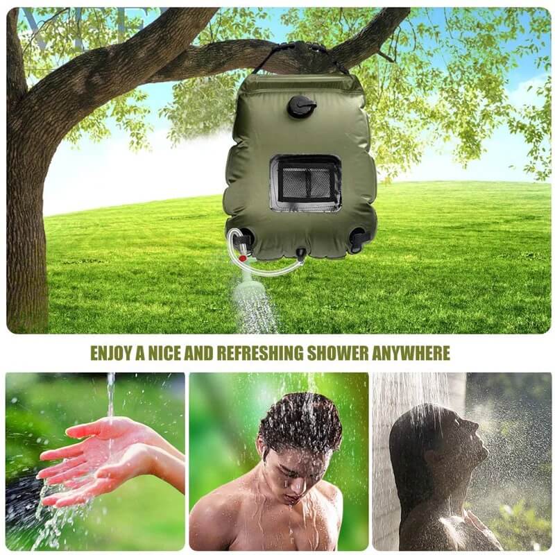 Solar Backpackers Shower Bag With Removable Hose And Hot On Off Switch | Fioriscas