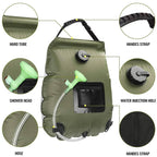 Solar Backpackers Shower Bag With Removable Hose And Hot On Off Switch | Fioriscas