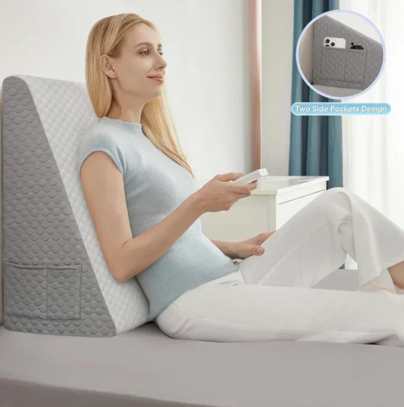 Klínový polštář pro zmírnění chrápání a zlepšení spánku s AeroSleep