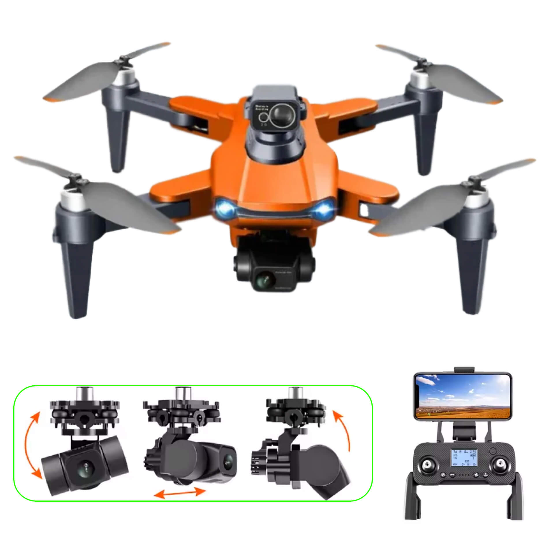 Altaris Aero Drone Pro, kaksi 8K-kameraa, GPS-vakautettu lento