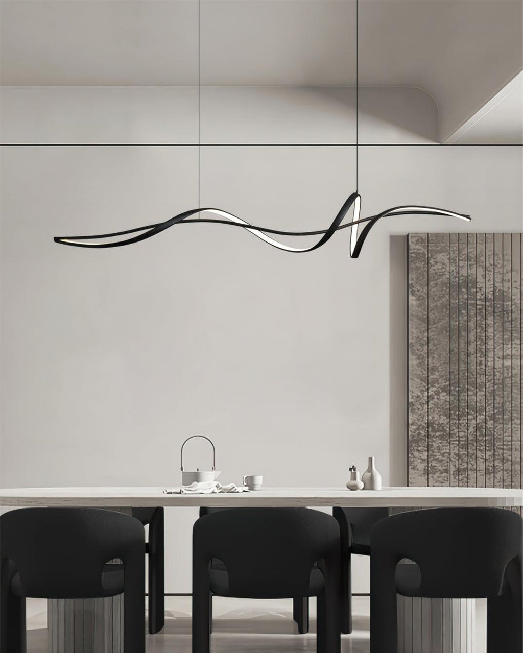 Suspension LED noire moderne Aveline | Fioriscas