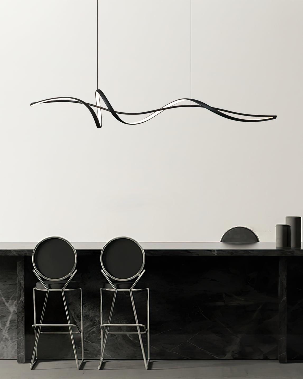 Suspension LED noire moderne Aveline | Fioriscas