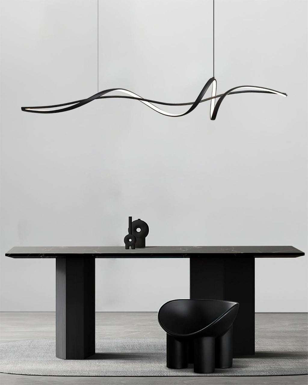 Suspension LED noire moderne Aveline | Fioriscas